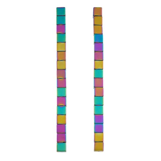 Rainbow Reconstituted Hematite Cube Beads by Bead Landing™